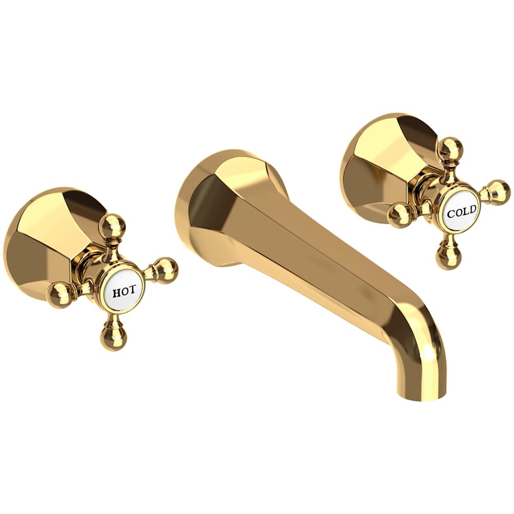 Metropole 1.2 GPM Wall Mounted Widespread Bathroom Faucet with Cross Handle