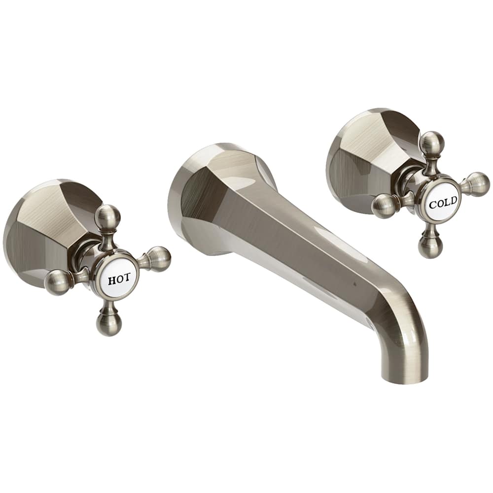 Metropole 1.2 GPM Wall Mounted Widespread Bathroom Faucet with Cross Handle