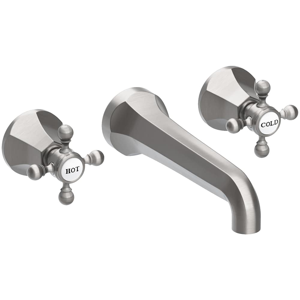Metropole 1.2 GPM Wall Mounted Widespread Bathroom Faucet with Cross Handle