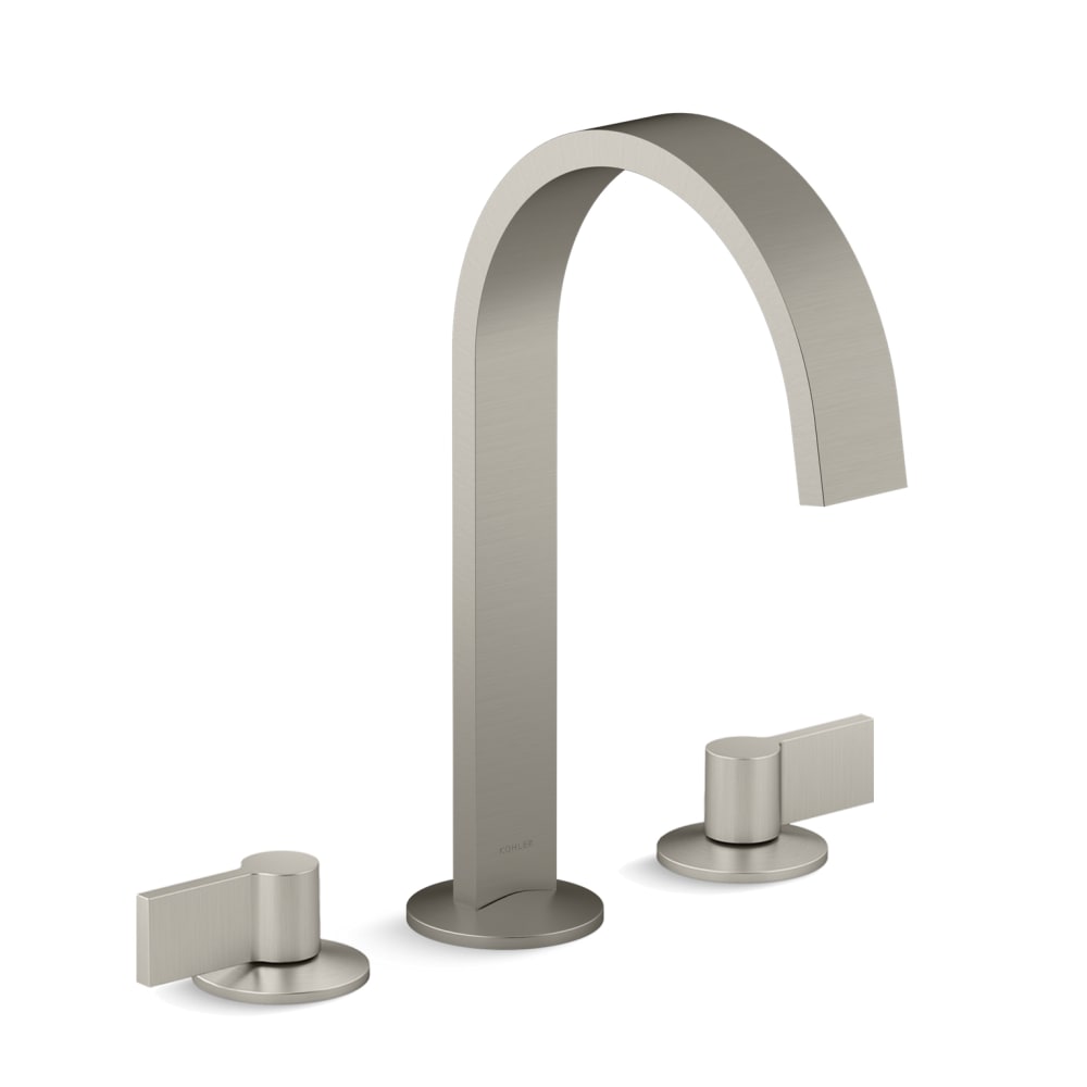 Components 1.2 GPM Widespread Ribbon Spout Bathroom Faucet with Lever Handles, UltraGlide Technology and Pop-Up Drain Assembly