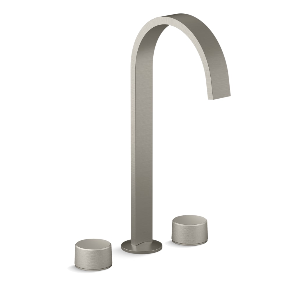 Components 1.2 GPM Widespread Ribbon Spout Vessel Bathroom Faucet with Oyl Handles, UltraGlide Technology and Pop-Up Drain Assembly