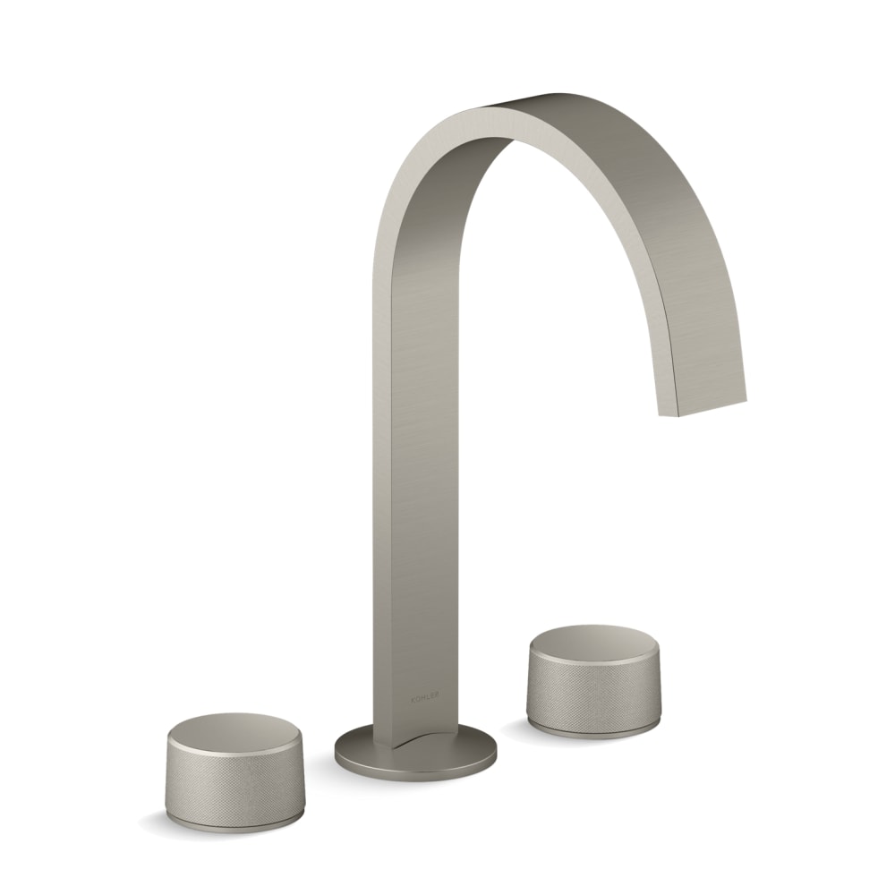 Components 1.2 GPM Widespread Ribbon Spout Bathroom Faucet with Oyl Handles, UltraGlide Technology and Pop-Up Drain Assembly