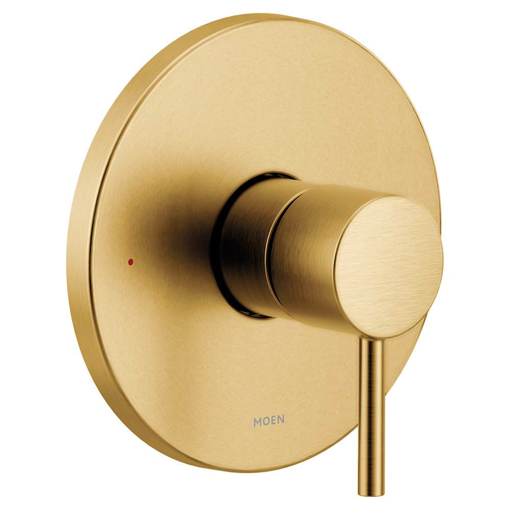 Moen Voss 3 Function Pressure Balanced Valve Trim Only with Double Lever Handles, Integrated Diverter - Less Rough In Brushed Gold