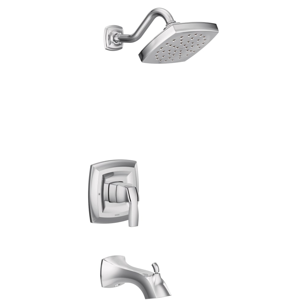 Moen Wynford Single Handle Posi-Temp Pressure Balanced Tub and Shower Trim with 1.75 GPM Shower Head and Tub Spout (Less Valve) Chrome
