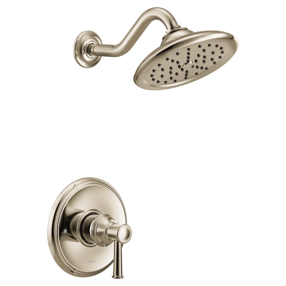 Moen Voss Posi-Temp Pressure Balanced Tub and Shower Trim with 1.75 GPM Shower Head and Tub Spout - Less Valve Polished Nickel
