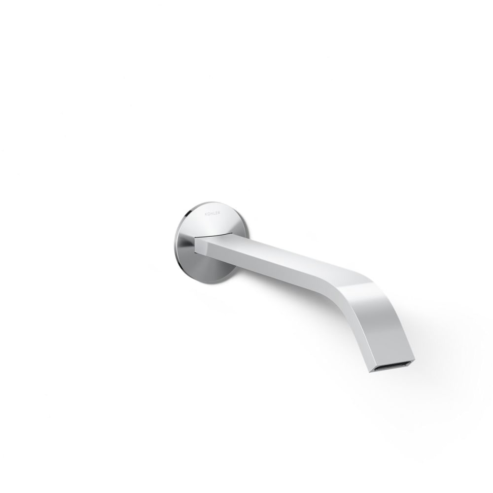 Components 1.2 GPM Wall Mounted Widespread Bathroom Faucet with Ribbon Design Spout - Less Handles