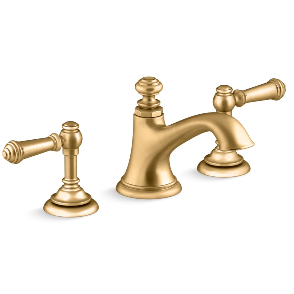 Artifacts Widespread Bathroom Faucet with Bell Spout and Lever Handles - Includes Clicker Drain Assembly