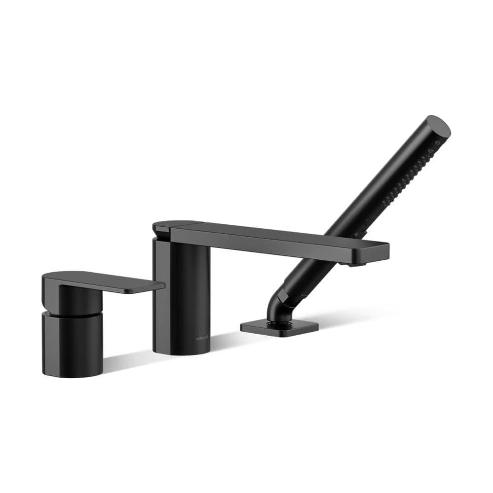 Parallel Deck Mounted Tub Filler with Built-In Diverter - Includes Hand Shower