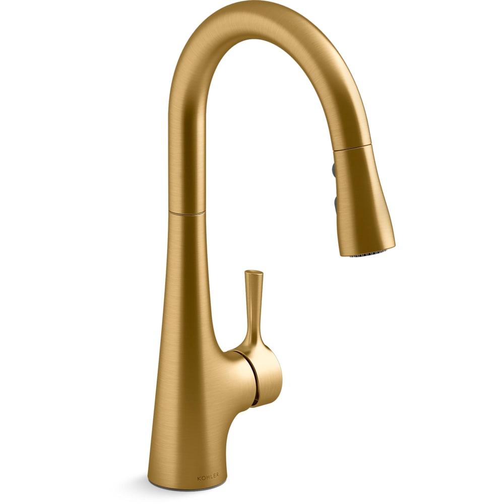 Tempered 1.5 GPM Single Hole Pull Down Kitchen Faucet