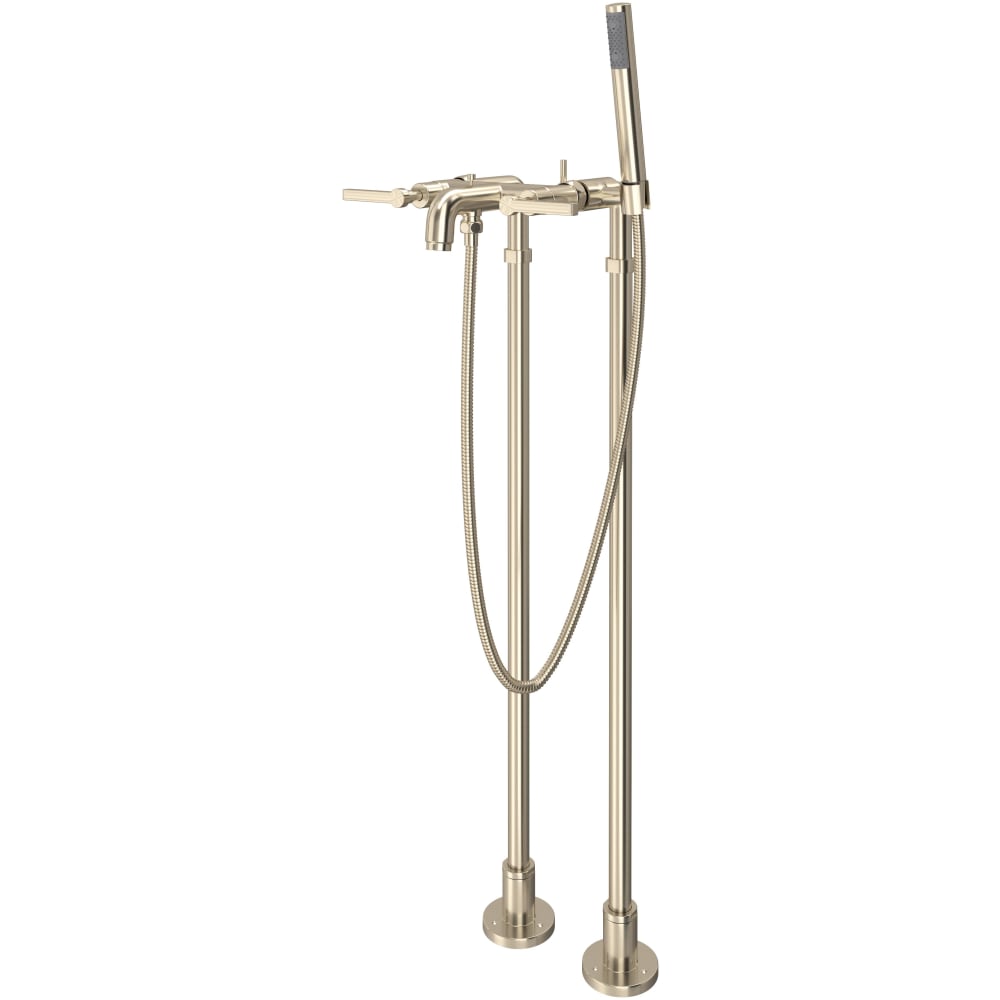 Lombardia Floor Mounted Tub Filler with Built-In Diverter - Includes Hand Shower