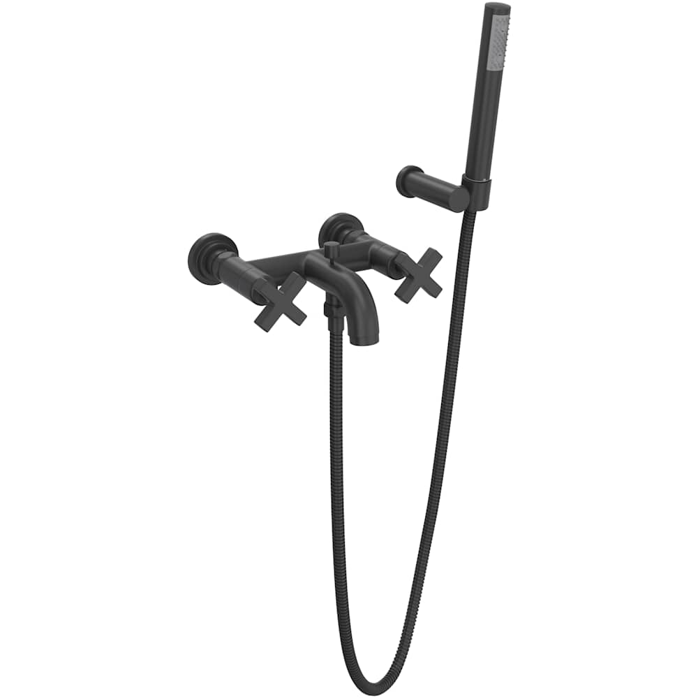 Lombardia Wall Mounted Tub Filler with Built-In Diverter - Includes Hand Shower