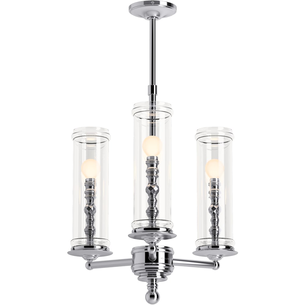 Damask 20" Wide 3 Light Chandelier