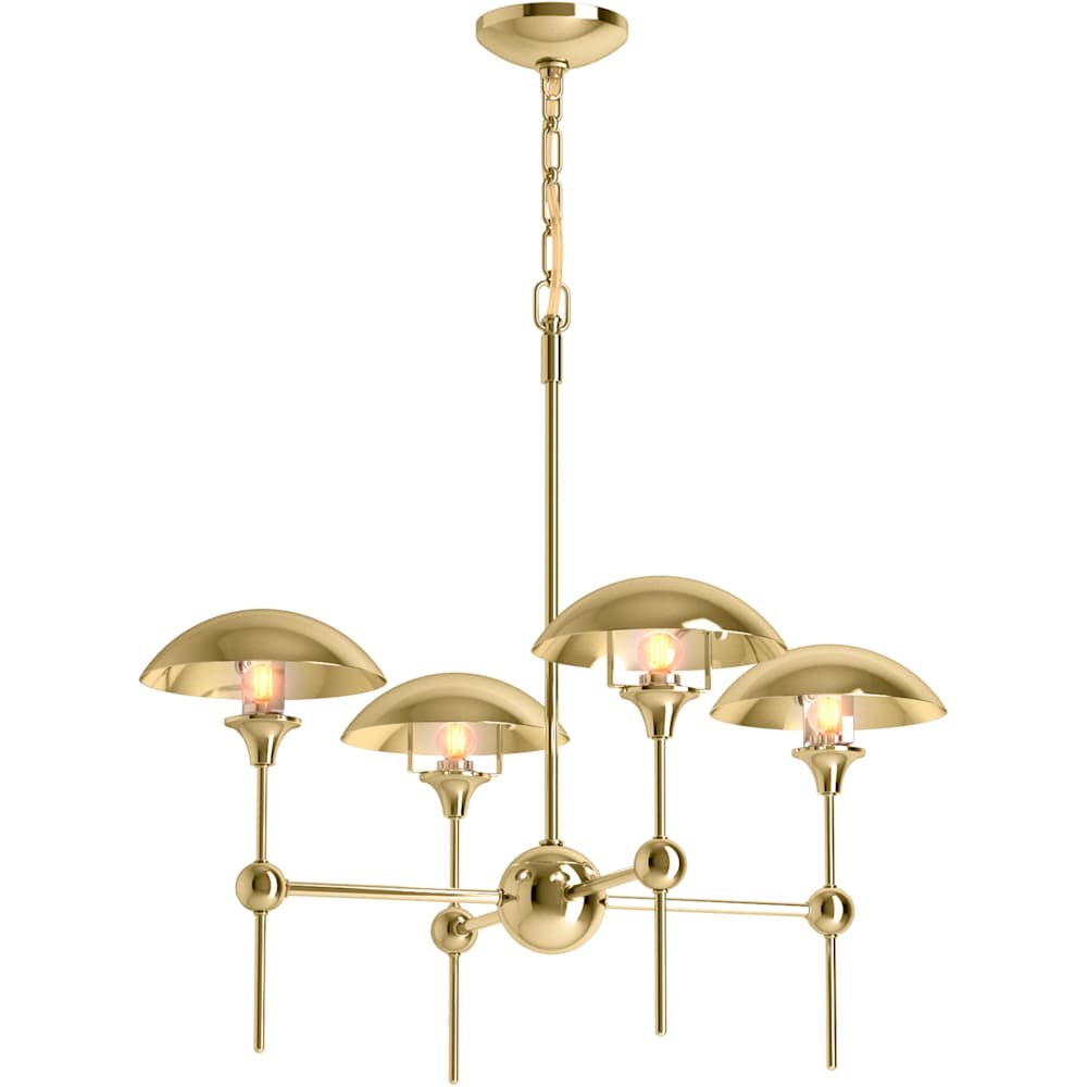 Vorleigh 26" Wide 4 Light Adjustable Dome Chandelier