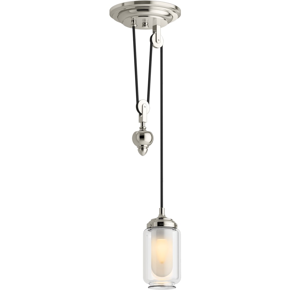 Artifacts Single Light 8" Tall Adjustable Pulley Pendant