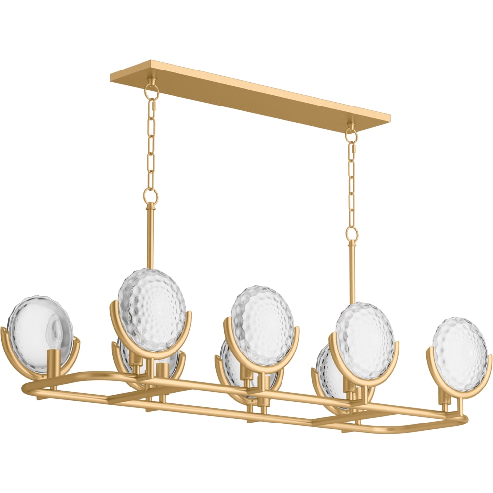 Arendela 38" Wide 8 Light Linear Chandelier with Briolette Faceted Glass