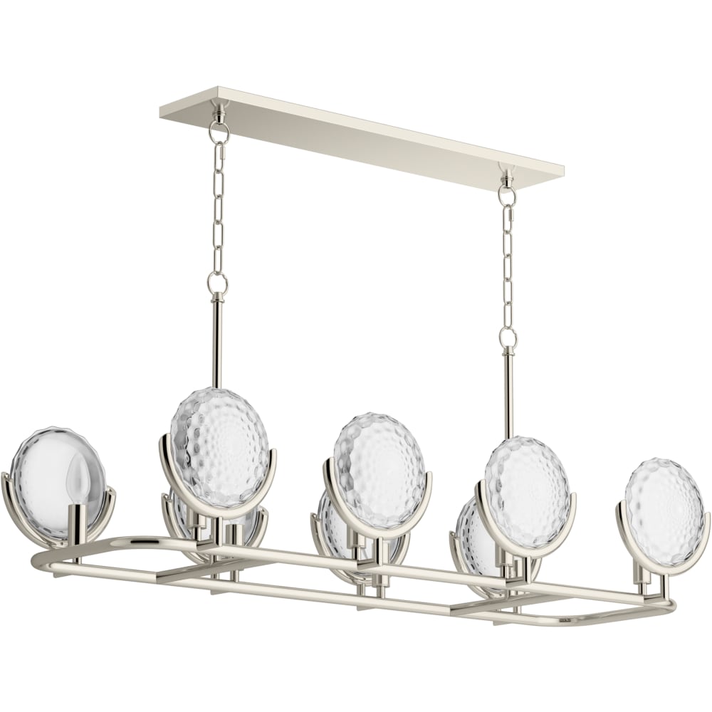 Arendela 38" Wide 8 Light Linear Chandelier with Briolette Faceted Glass