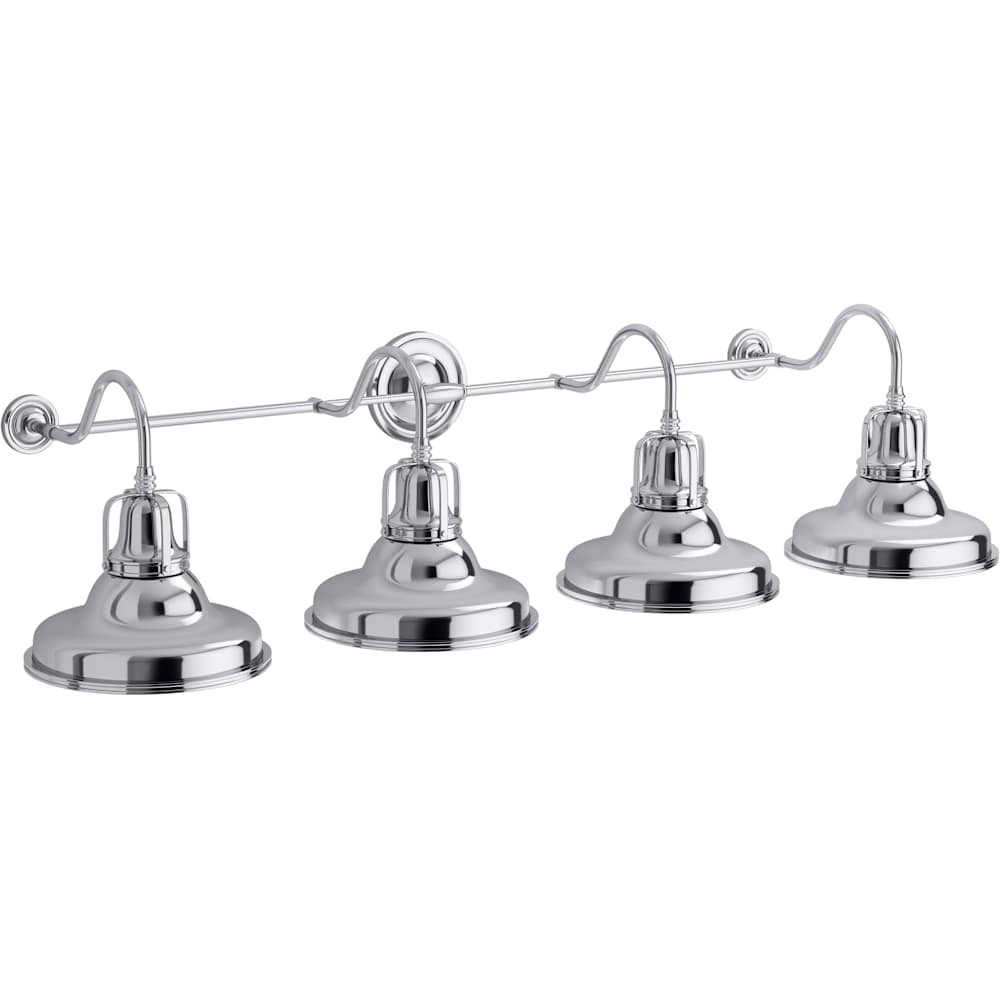 Hauksbee 47" Wide 4 Light Vanity Light with Domed Metal Shades