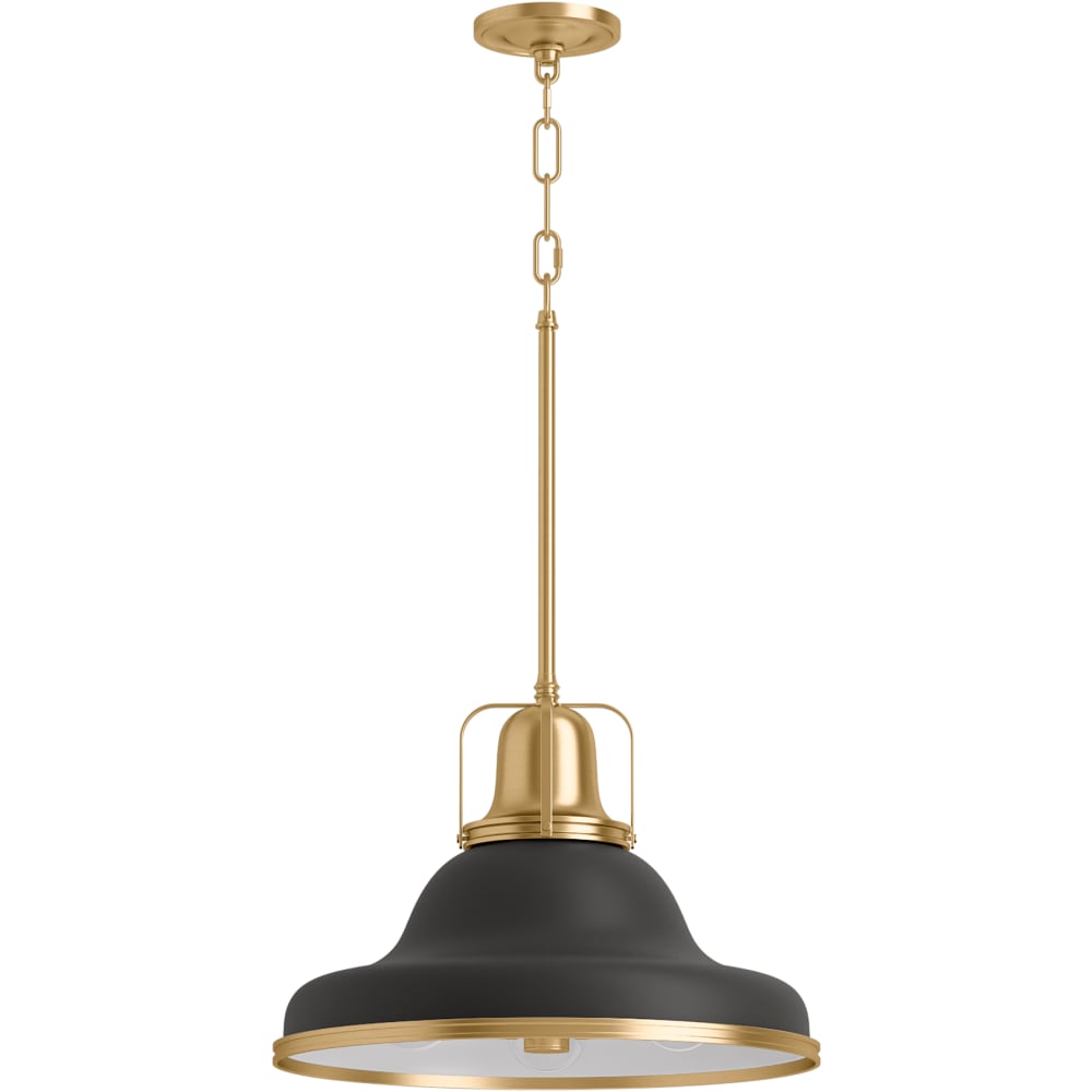 Hauksbee 18" Wide 1 Light Pendant with Domed Metal Shade