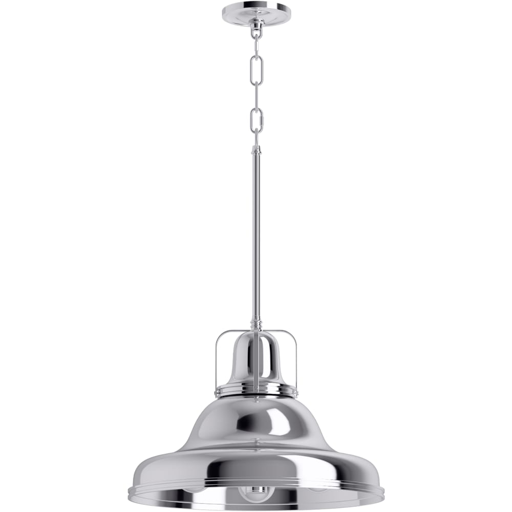 Hauksbee 18" Wide 1 Light Pendant with Domed Metal Shade