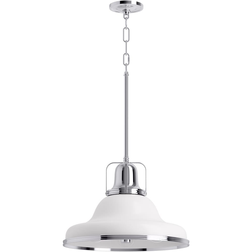 Hauksbee 18" Wide 1 Light Pendant with Domed Metal Shade