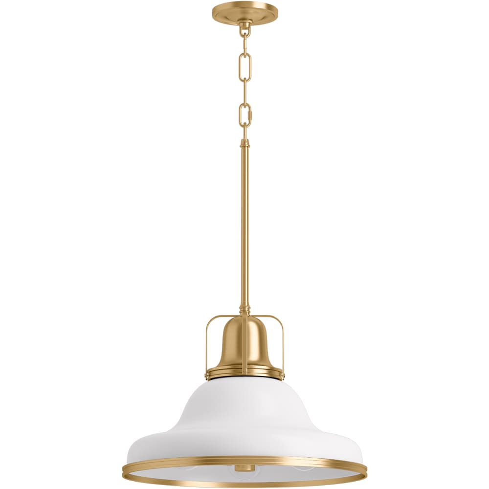 Hauksbee 18" Wide 1 Light Pendant with Domed Metal Shade