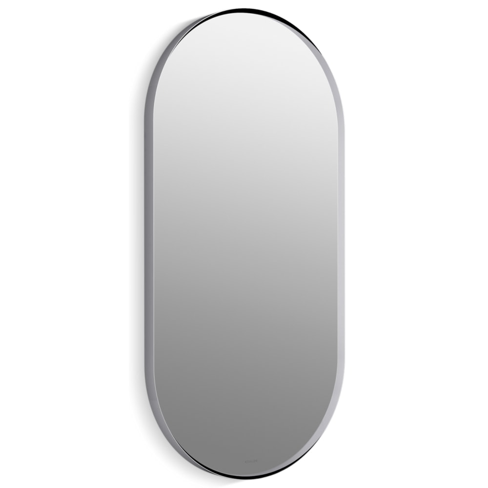 Essential 20-1/16" W x 40-1/16" H Modern Oval Framed Bathroom Wall Mirror