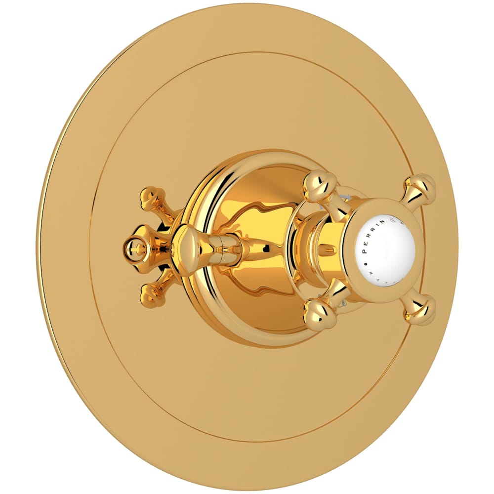 Georgian Era Thermostatic Valve Trim Only with Single Cross Handle - Less Rough In