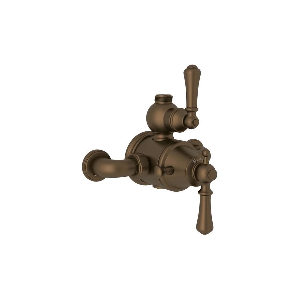 Georgian Era Two Function Thermostatic Valve Trim with Dual Lever Handles, Integrated Diverter, and Volume Control
