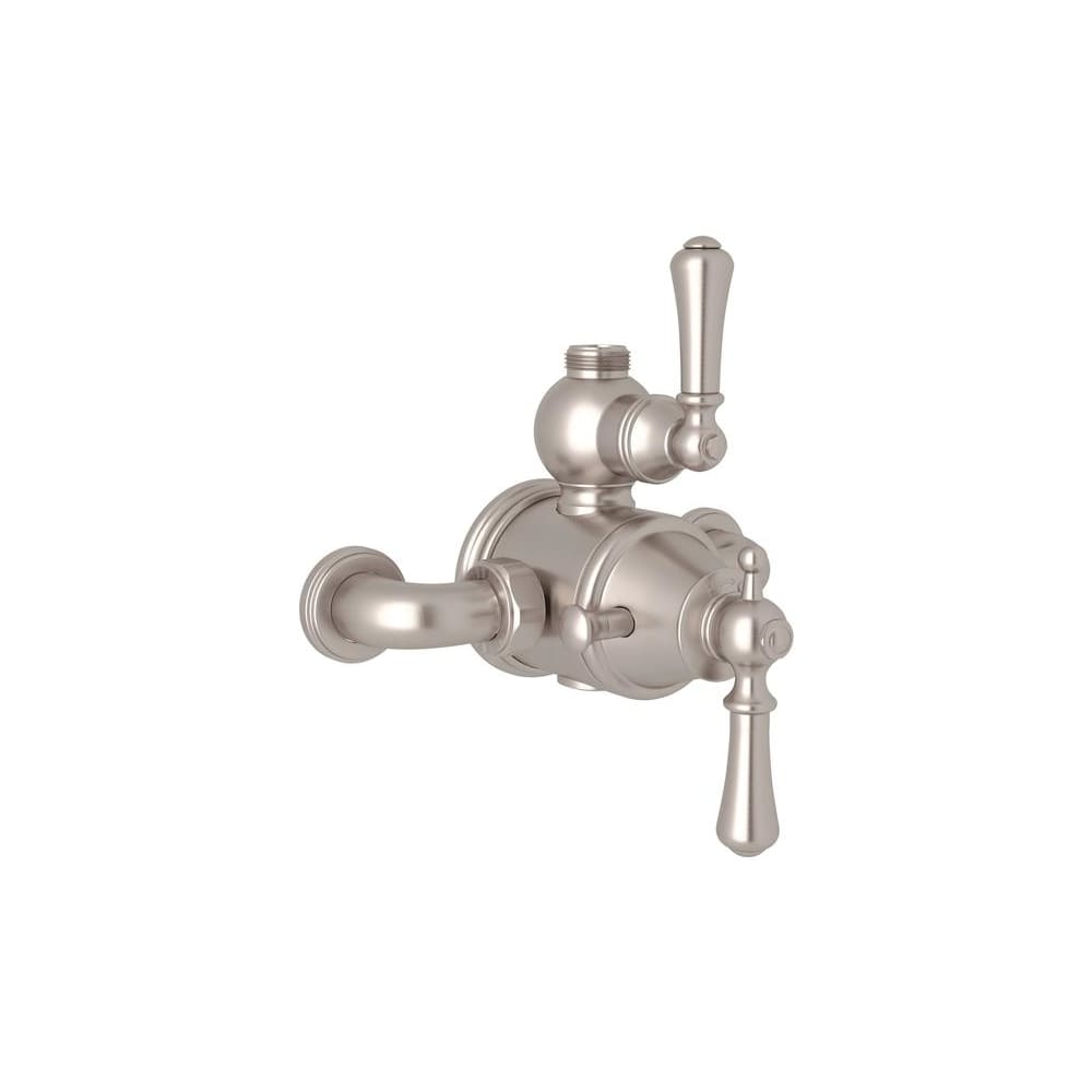 Georgian Era Two Function Thermostatic Valve Trim with Dual Lever Handles, Integrated Diverter, and Volume Control