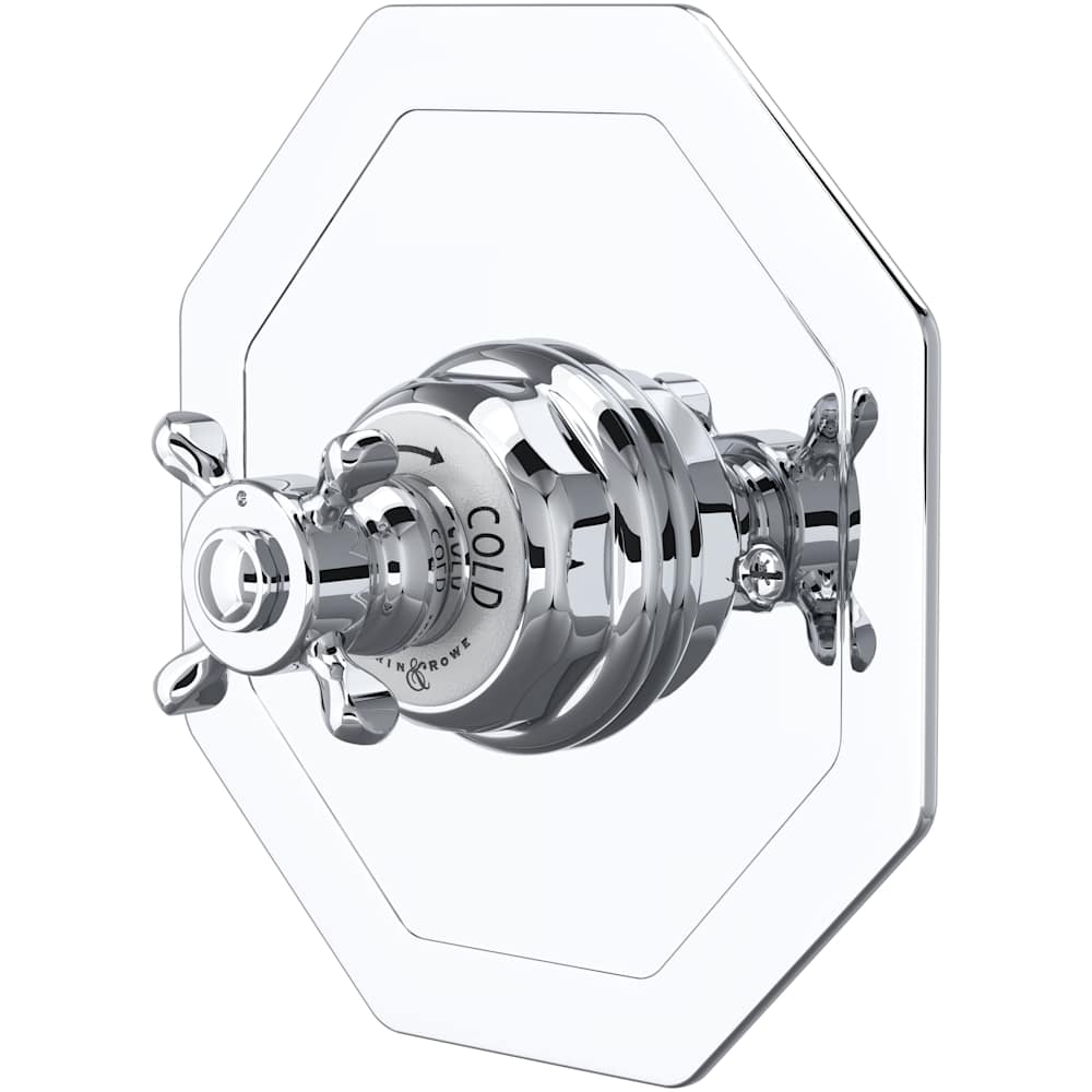 Edwardian Thermostatic Valve Trim Only with Single Cross Handle - Less Rough In