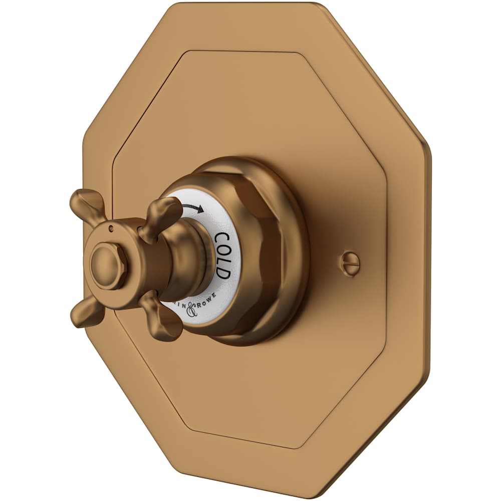 Edwardian Thermostatic Valve Trim Only with Single Cross Handle - Less Rough In