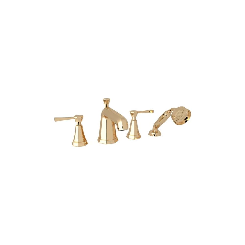 Deco Deck Mounted Roman Tub Filler with Built-In Diverter - Includes Hand Shower