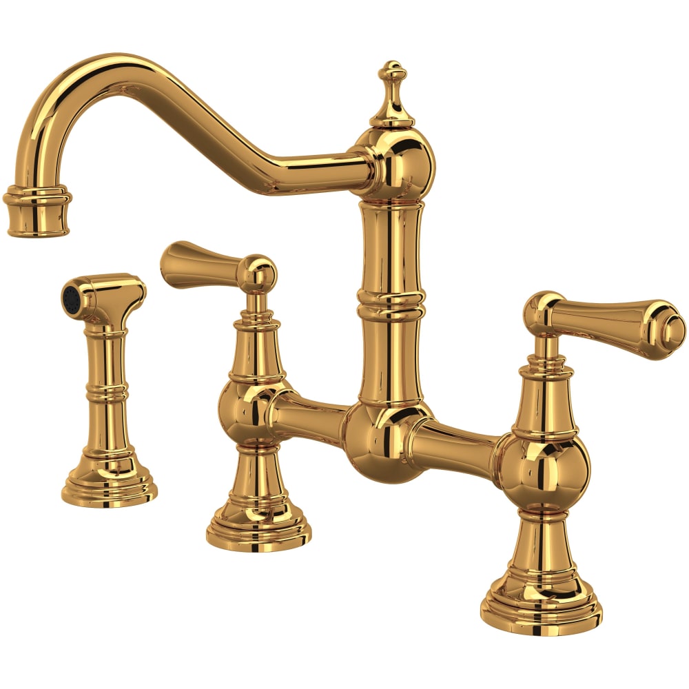 Edwardian 1.5 GPM Widespread Bridge Kitchen Faucet - Includes Side Spray