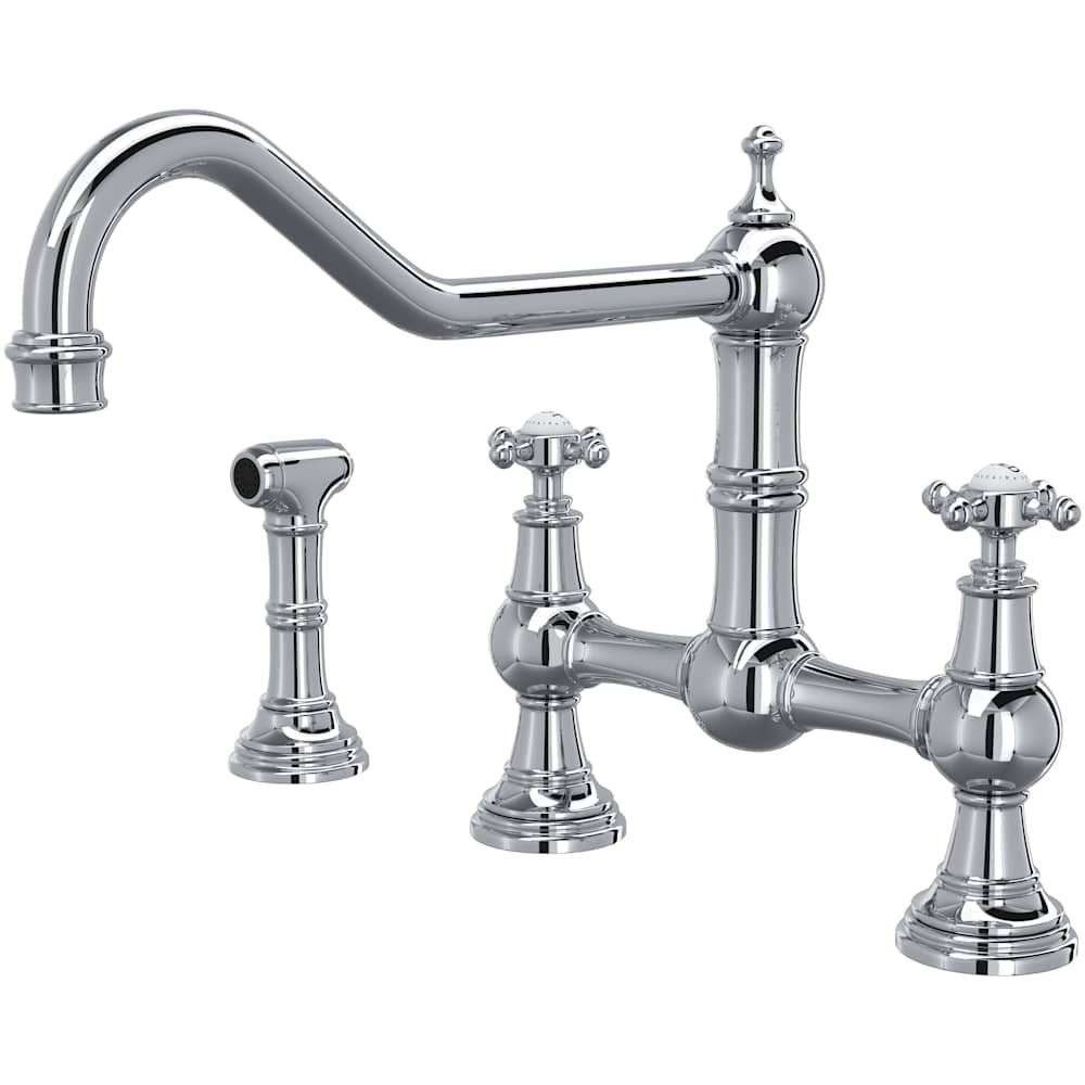 Edwardian 1.5 GPM Widespread Bridge Kitchen Faucet - Includes Side Spray