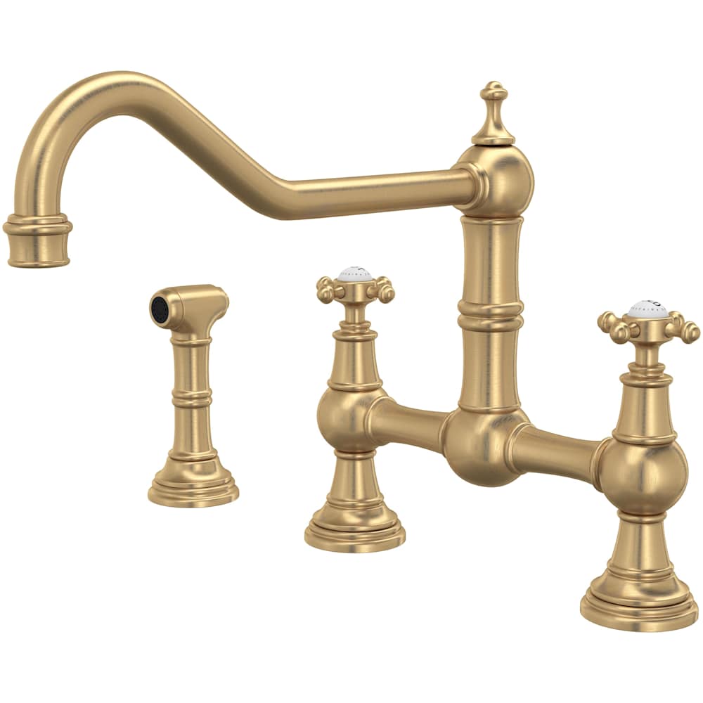 Edwardian 1.5 GPM Widespread Bridge Kitchen Faucet - Includes Side Spray