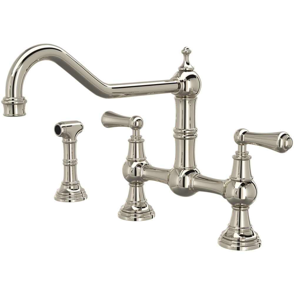 Edwardian 1.5 GPM Widespread Bridge Kitchen Faucet - Includes Side Spray