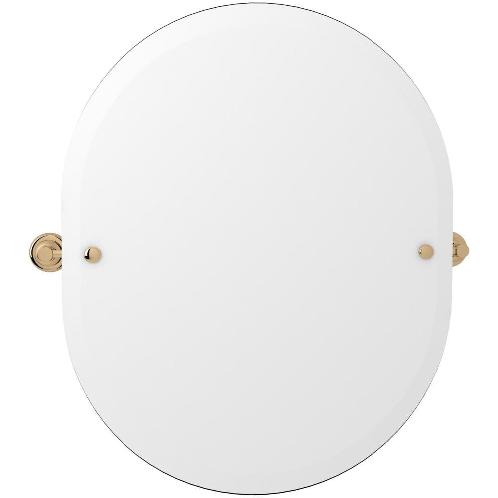 Holborn 23-3/8" W x 24-7/16" H Modern Oval Frameless Bathroom Wall Mirror