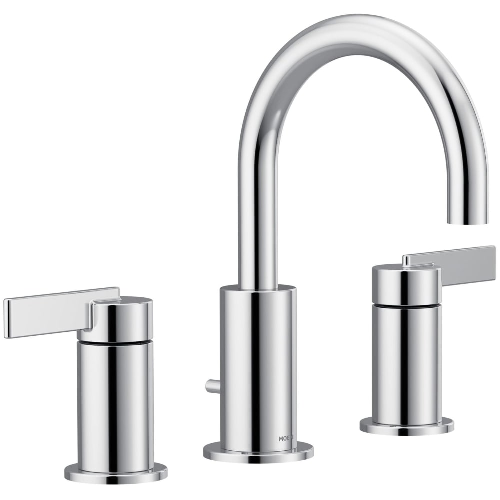 Moen M-Dura Widespread Bathroom Faucet with Metal Pop-Up Drain Assembly Chrome