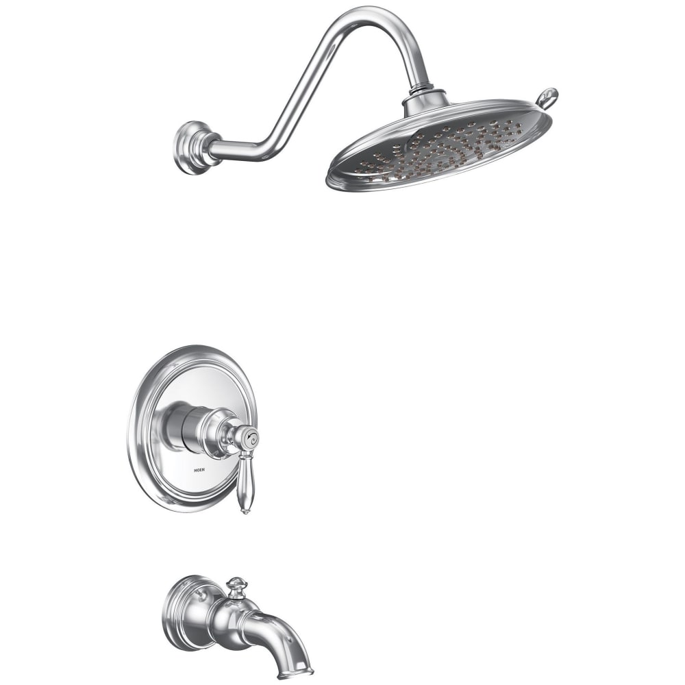 Moen Posi-Temp Pressure Balanced Tub and Shower Trim with 2.5 GPM Shower Head, Hand Shower, Slide Bar and Tub Spout from the M-DURA Collection (Less Valve) Classic Brushed Nickel