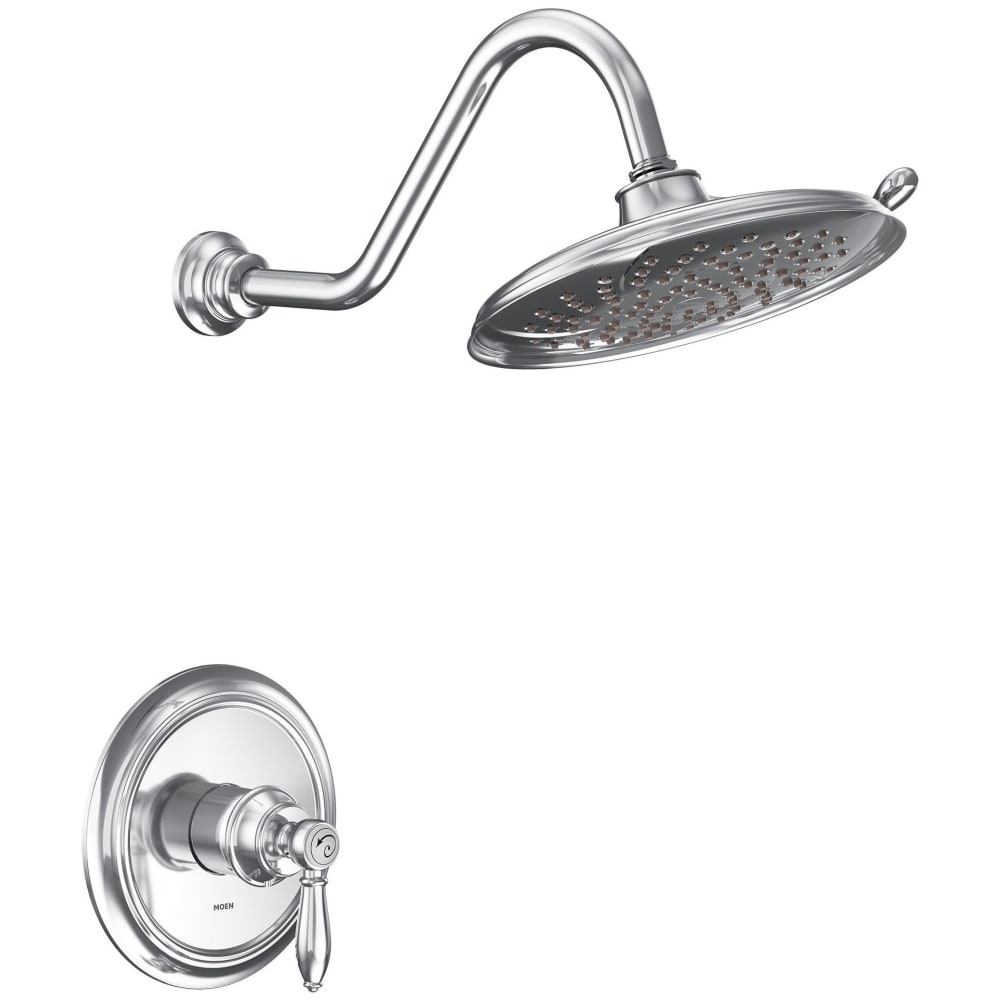 Moen Shower System Trim Package with 2.5 GPM Single Function Shower Head Less Rough-In Valve from the Commercial Collection Classic Brushed Nickel
