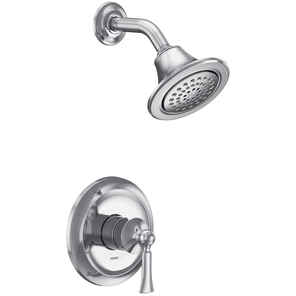 Moen Posi-Temp Pressure Balanced Tub and Shower Trim with 2.5 GPM Shower Head and Tub Spout from the Align Collection (Less Valve) Brushed Gold