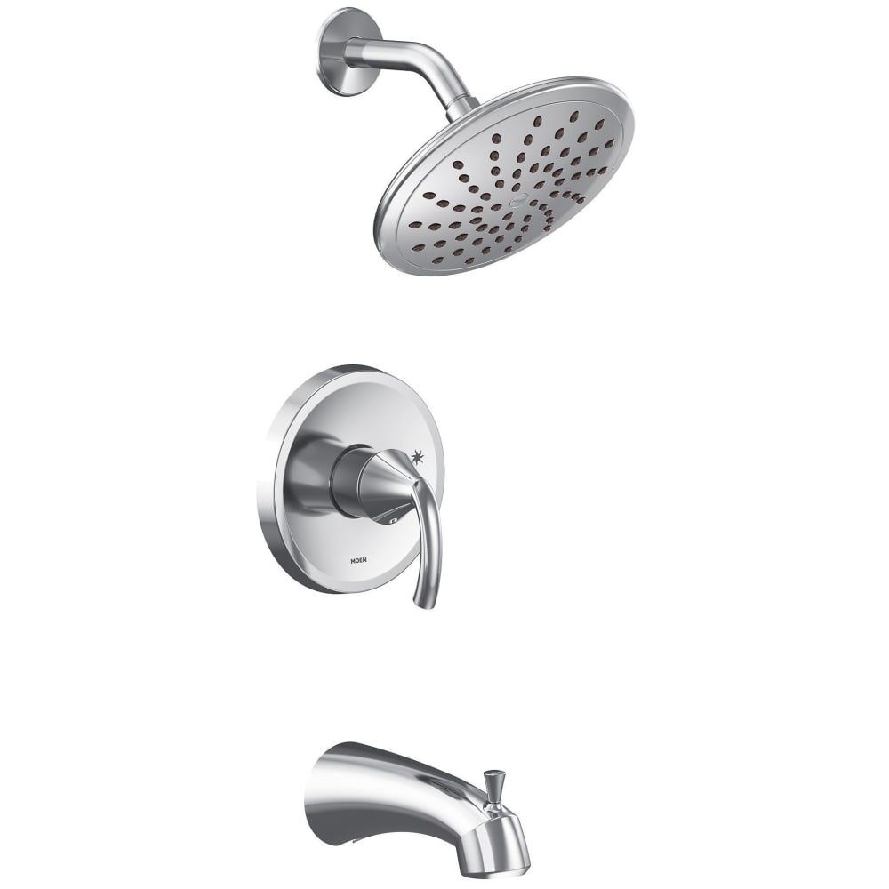 Moen Belfield Shower Trim Package with Single Function 2.5 GPM Shower Head and Posi-Temp Pressure-Balancing Valve Technology Polished Nickel
