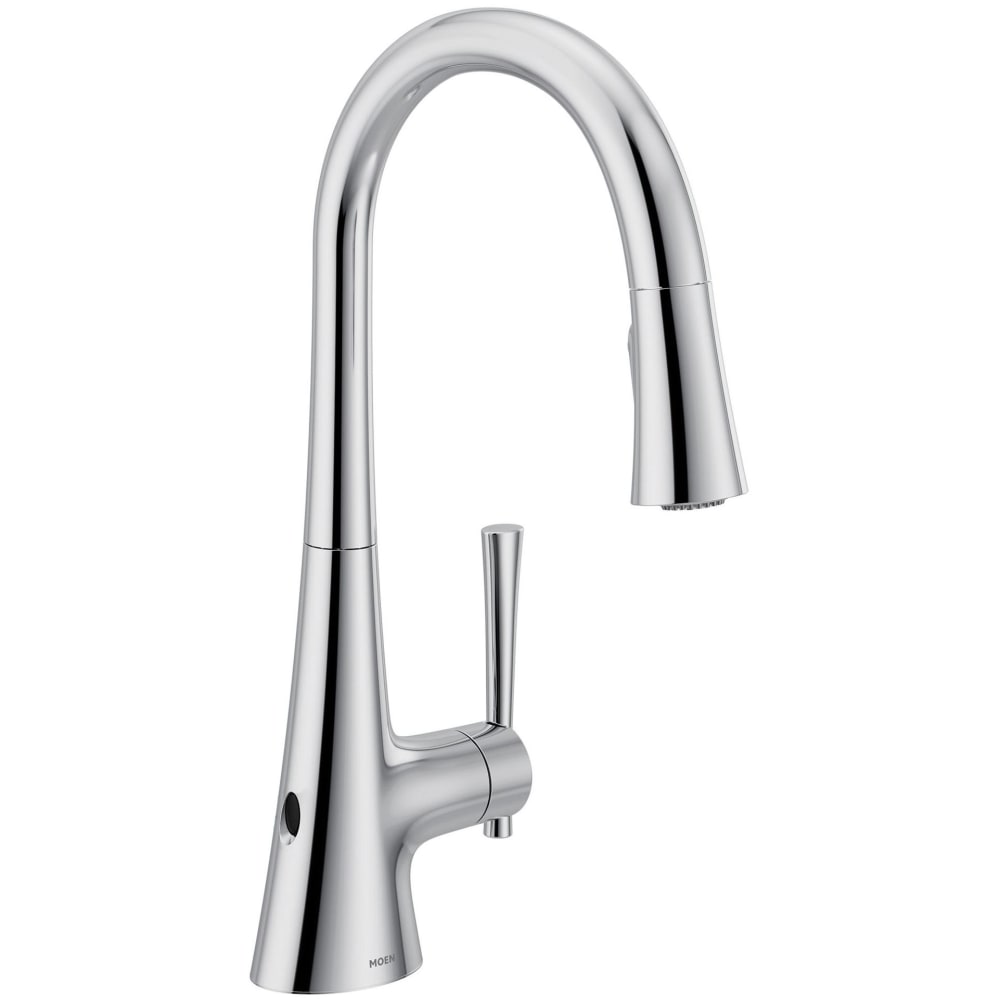Moen Kurv 1.5 GPM Single Hole Pull Down Kitchen Faucet with Hands Free Capability Chrome