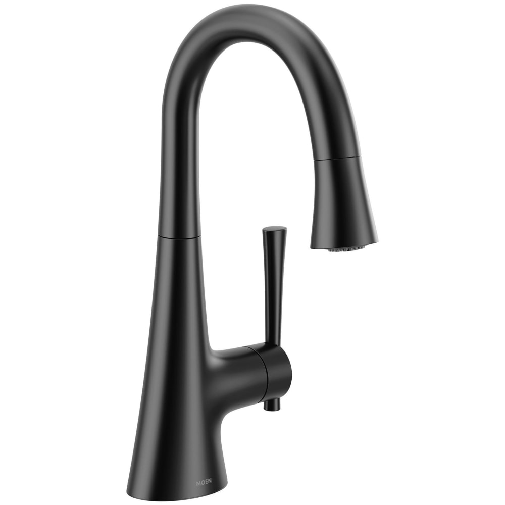 Moen Kurv 1.5 GPM Single Hole Pull Down Bar Faucet Matte Black