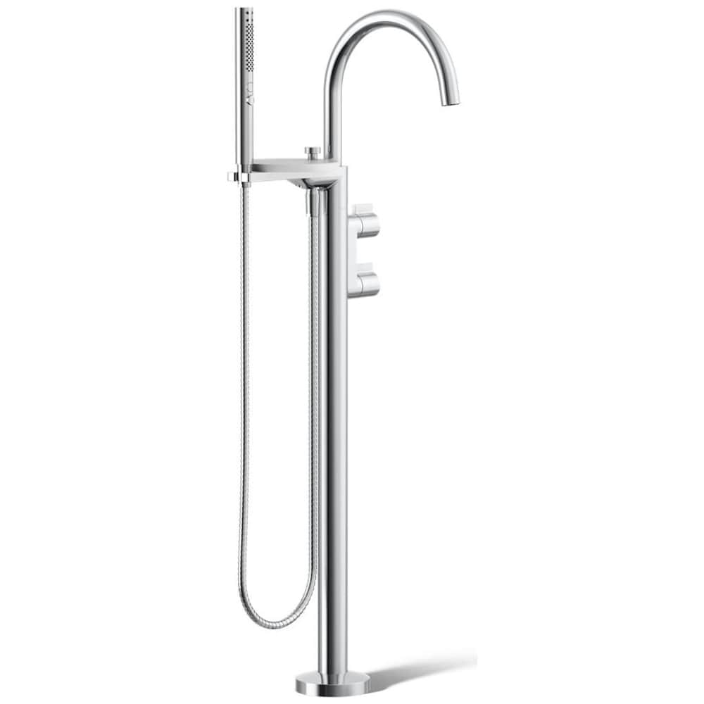 Components Floor Mounted Tub Filler with Built-In Diverter - Includes Hand Shower