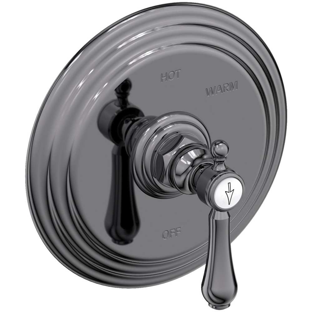 Chesterfield Collection Single Handle Round Pressure Balanced Shower Trim Plate Only with Metal Lever Handle