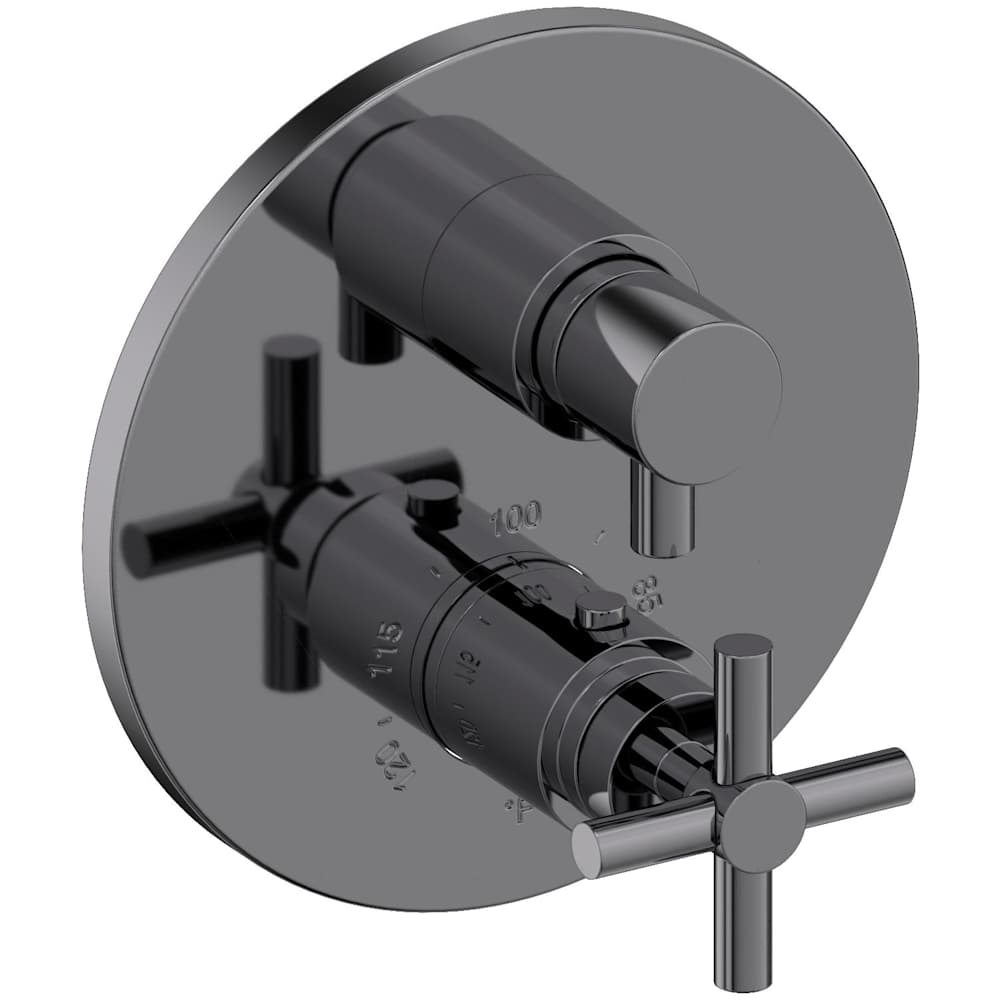 East Linear Thermostatic Valve Trim Only with 2 Cross Handles - Less Rough In