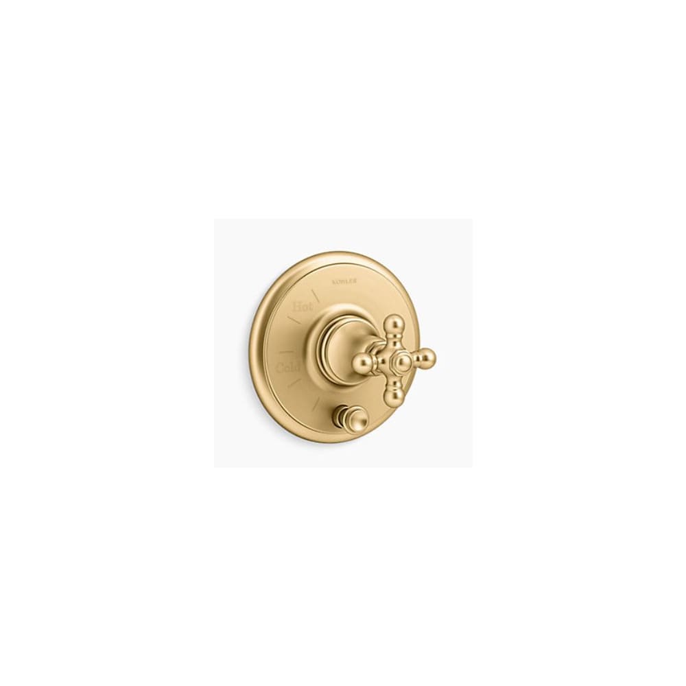 Artifacts Two Function Pressure Balanced Valve Trim Only with Single Cross Handle and Integrated Diverter - Less Rough In