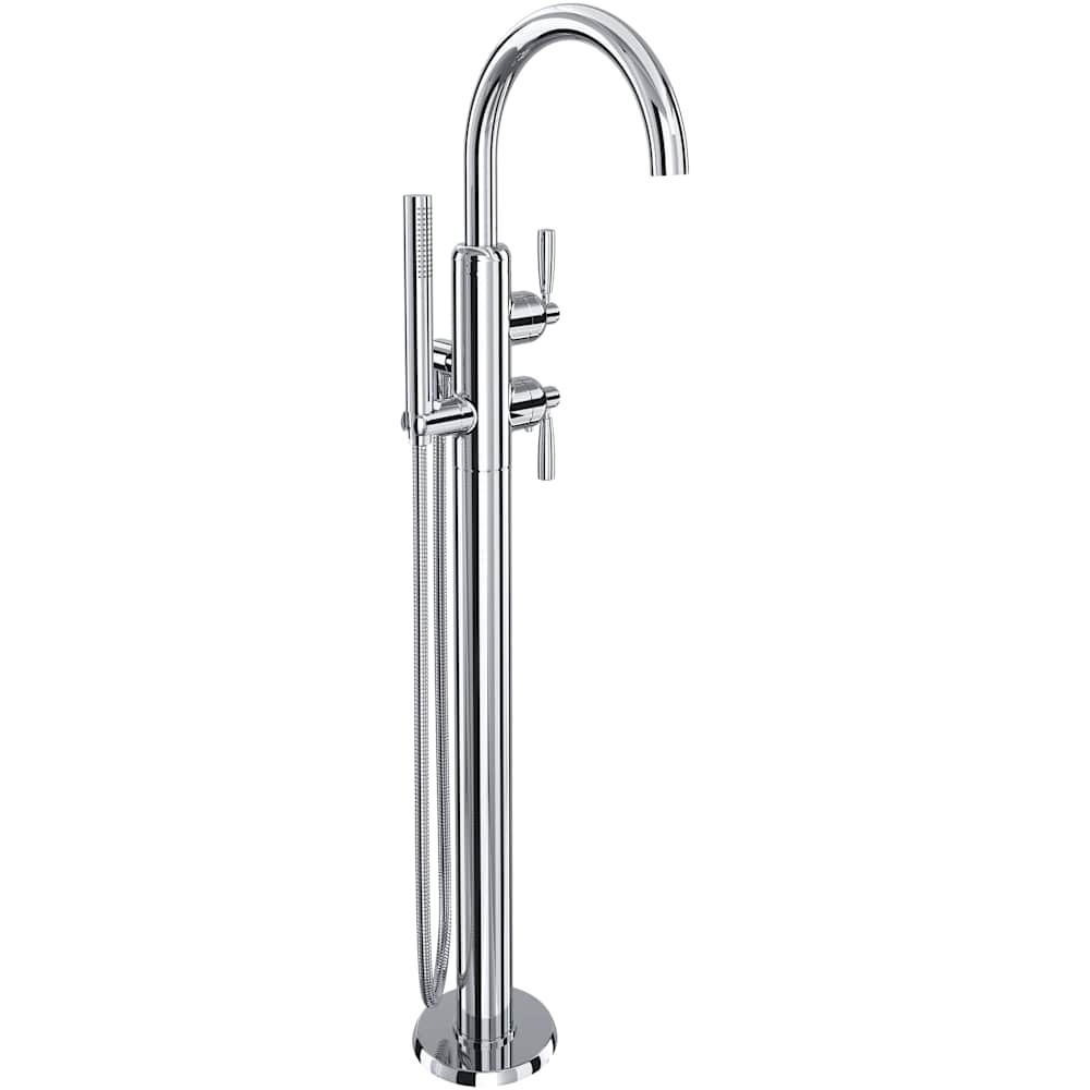 Holborn Floor Mounted Clawfoot Tub Filler with Built-In Diverter - Includes Hand Shower