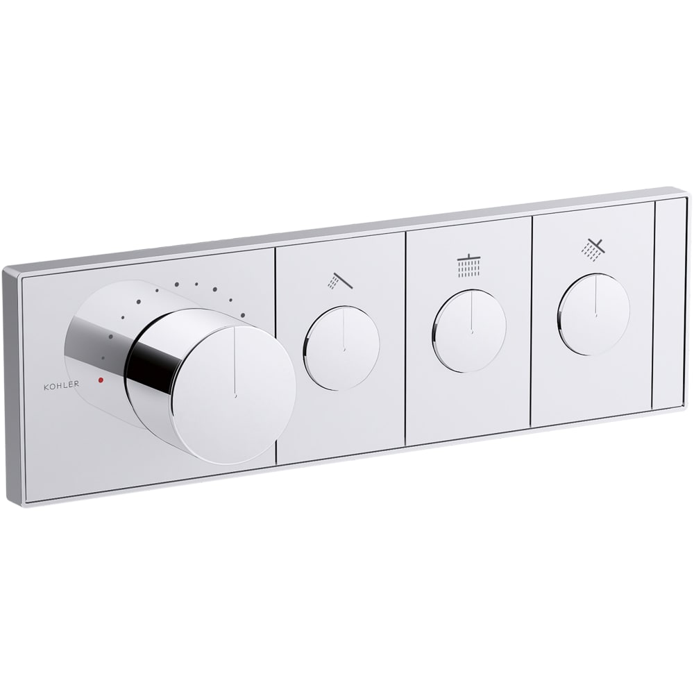 Anthem Three Function Thermostatic Valve Trim Only with Single Knob Handle, Integrated Diverter, and Volume Control - Less Rough In